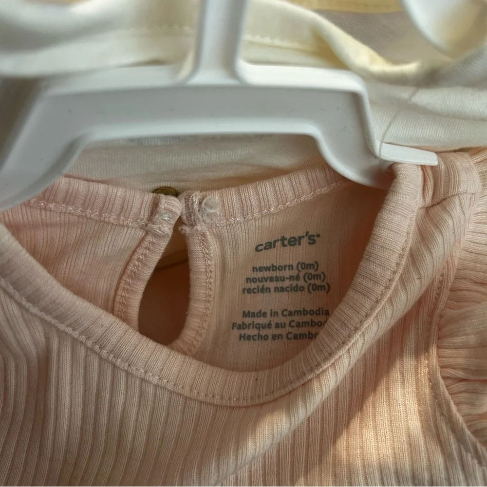 Carter’s Baby 2-Piece Bodysuit Dress & Cardigan Set Newborn Dragonfly Pink White
